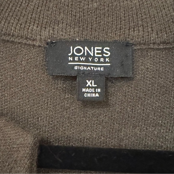 Jones New York Dark Olive Green Knit Sweater Jacket - Picture 2 of 5